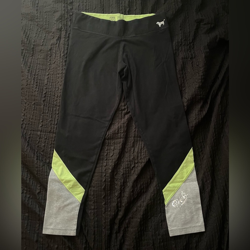 Victoria's Secret Black and Green Leggings